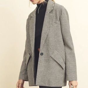 Oversized houndstooth blazer black and white size S